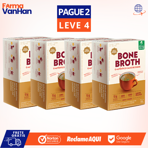 BONE BROTH - O AUTÊNTICO CALDO DE OSSOS EM SACHÊS, SABOR: FRANGO - PROMOÇÃO OFICIAL + FRETE GRÁTIS