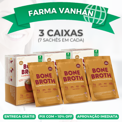 BONE BROTH - O AUTÊNTICO CALDO DE OSSOS EM SACHÊS - (PROMOÇÃO OFICIAL + FRETE GRÁTIS)
