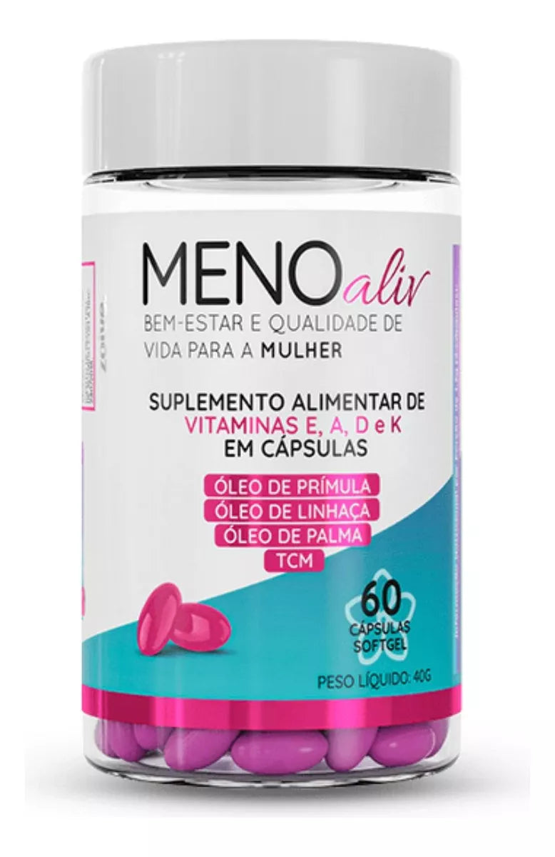 MENO ALIV 60 CÁPSULAS SOFTGEL ORIGINAL - PROMOÇÃO OFICIAL + FRETE GRÁTIS!