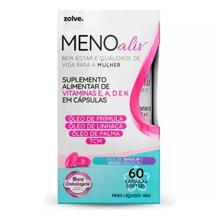 MENO ALIV 60 CÁPSULAS SOFTGEL ORIGINAL - PROMOÇÃO OFICIAL + FRETE GRÁTIS!