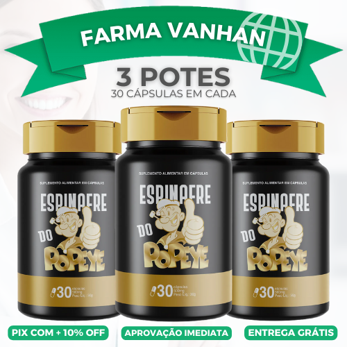 ESPINAFRE DO POPEYE - AUMENTA O TAMANHO E A GROSSURA - PRODUTO ORIGINAL - FRETE GRÁTIS