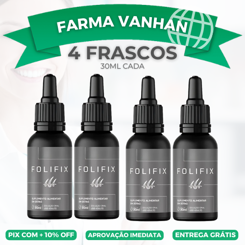 FOLIFIX 30ML (NUTRIÇÃO COMPLETA PARA CABELOS FORTES E SAUDÁVEIS) PROMOÇÃO OFICIAL: KIT COM 2 UNIDADES - 53% OFF!